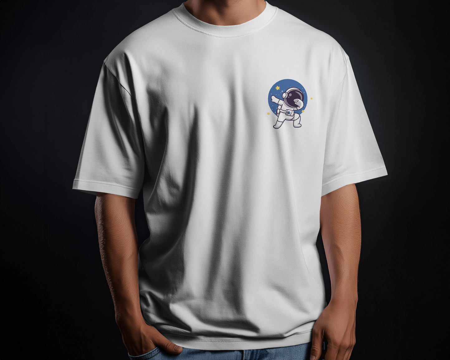 Retro Space Oversized T-Shirt White