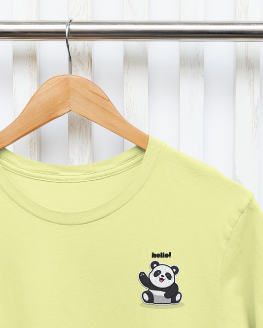 Minimalist Panda Round Neck T-Shirt