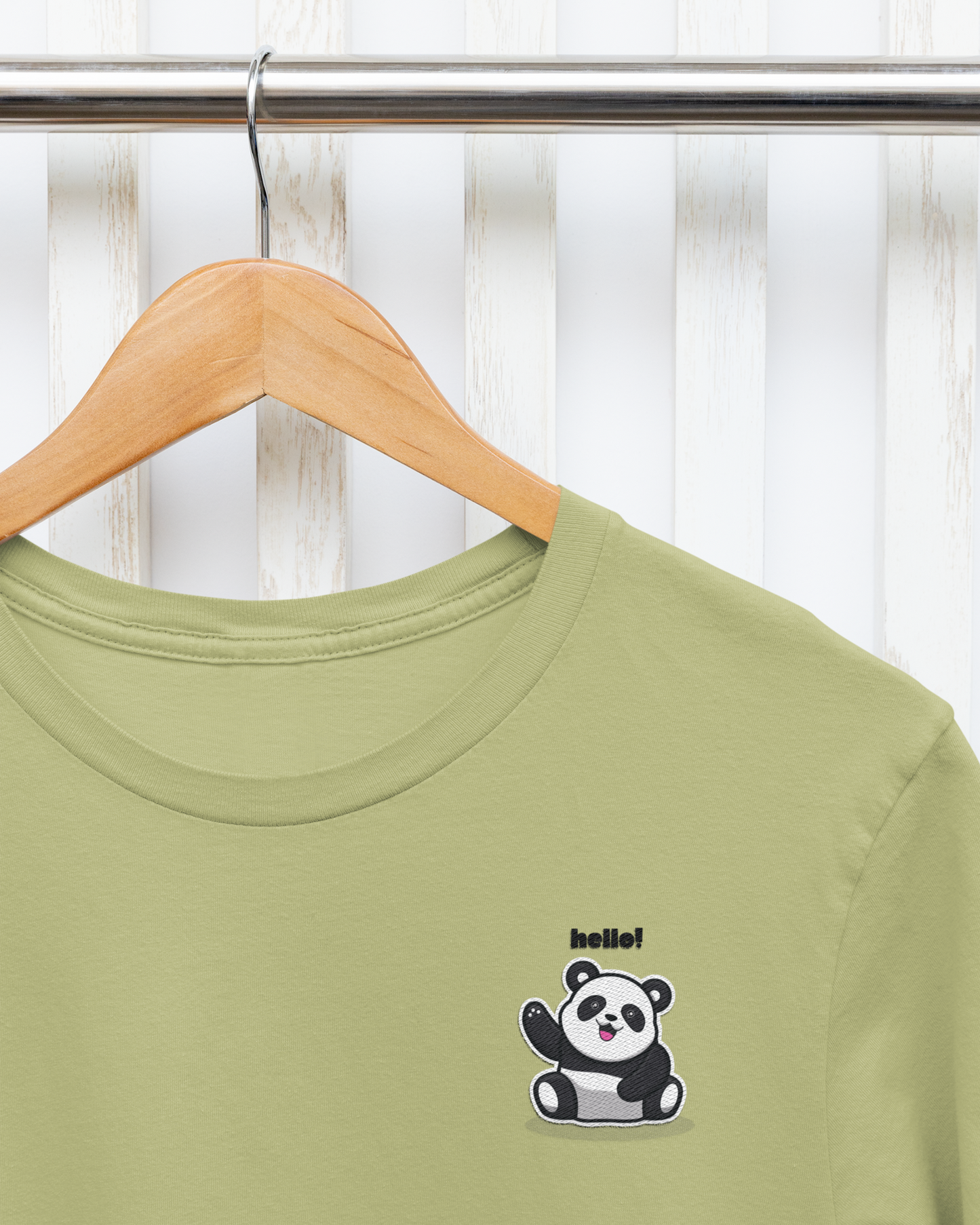 Minimalist Panda Round Neck T-Shirt