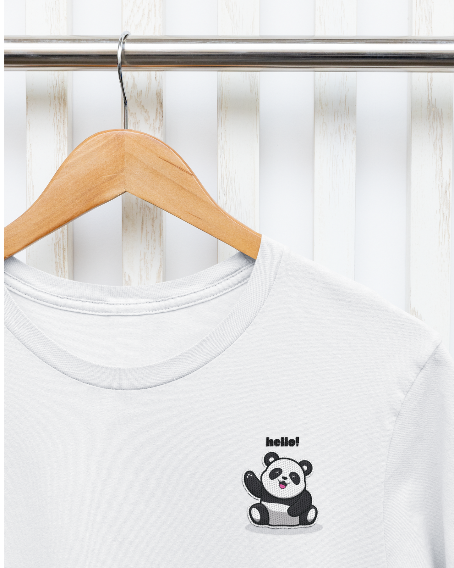 Minimalist Panda Round Neck T-Shirt