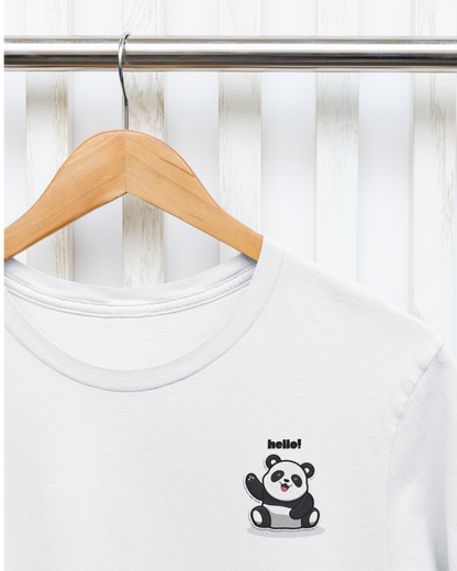 Minimalist Panda Round Neck T-Shirt